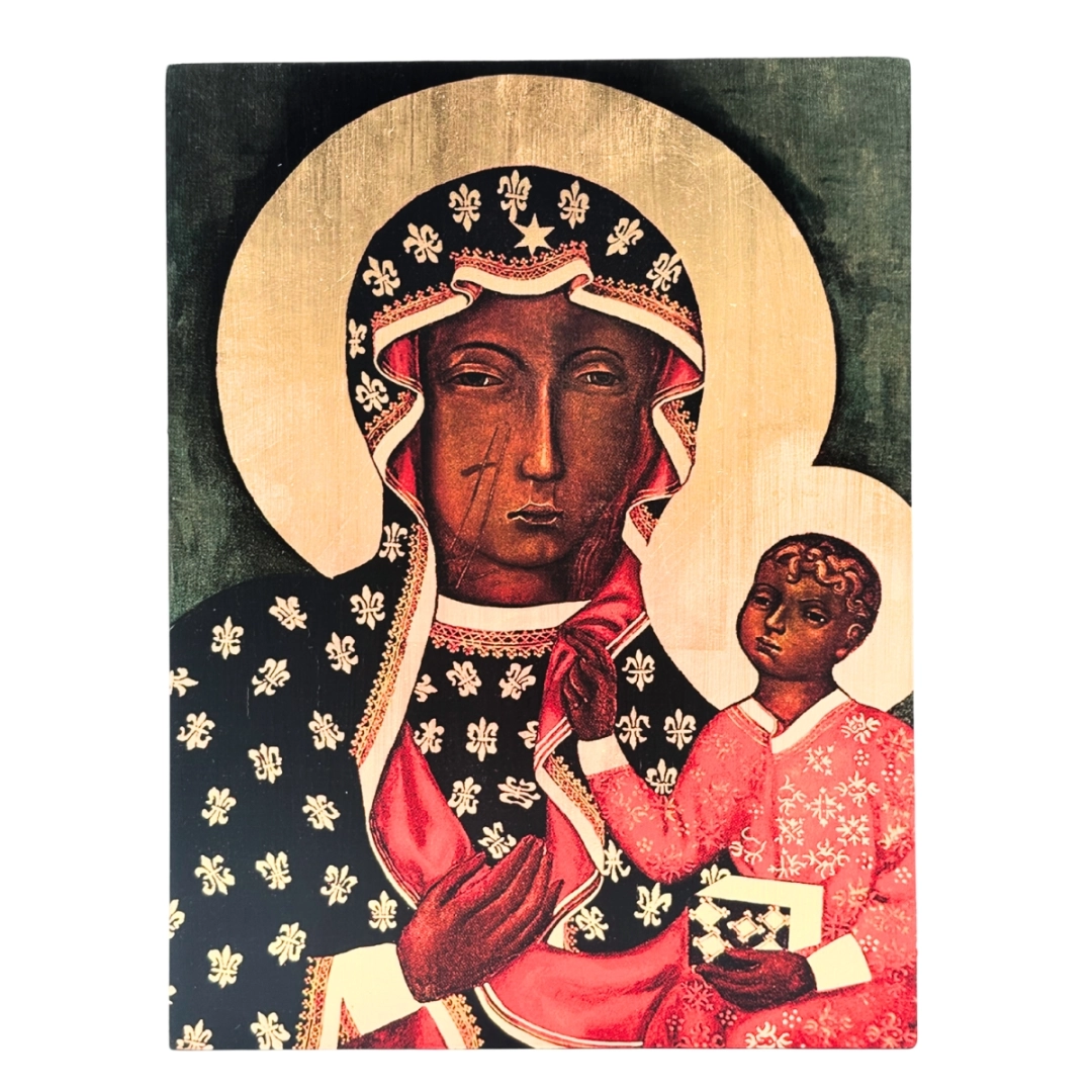 Ikona MB Częstochowska drewno 26,5x20cm  CON