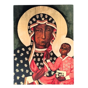 Ikona MB Częstochowska drewno 26,5x20cm  CON