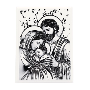 Obraz św. Rodzina 20x15cm srebrna LUR