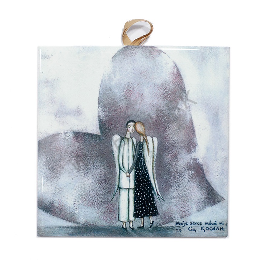 Płytka ceramiczna 10x10cm obrazek Całym sercem N18 PML