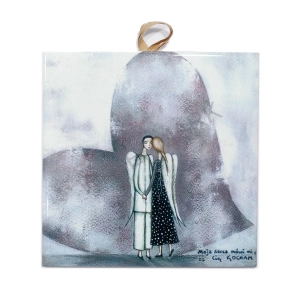 Płytka ceramiczna 10x10cm obrazek Całym sercem N18 PML