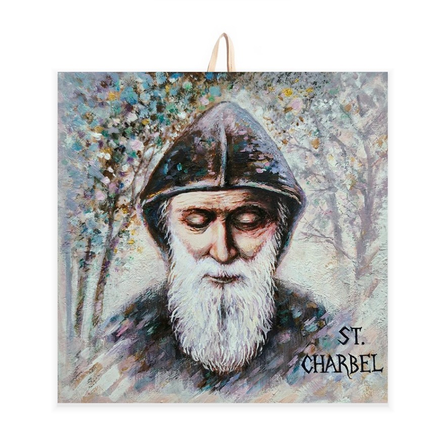 Płytka ceramiczna 10x10cm obrazek św. Charbel  PML