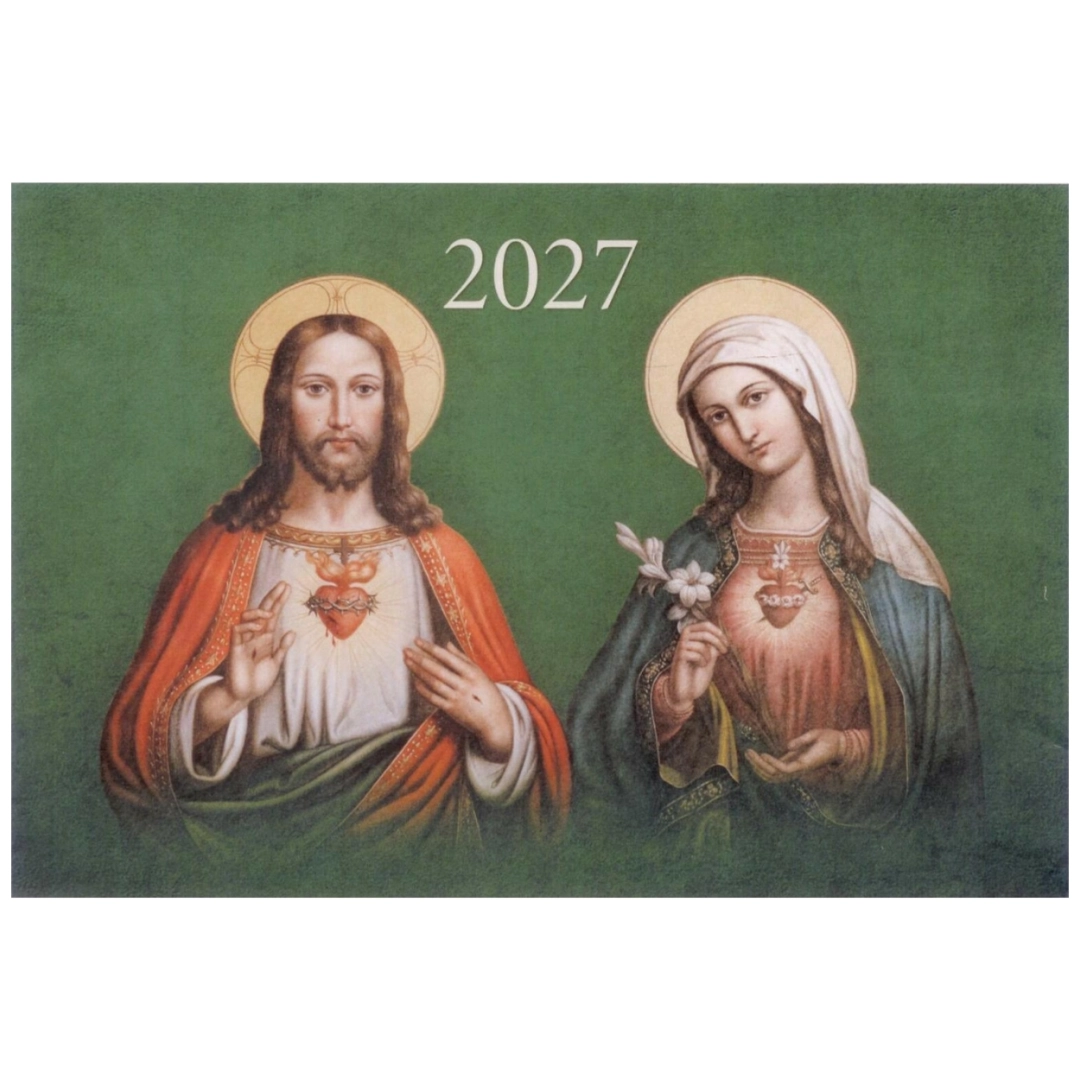 Kalendarz 2027 trójdz. - Serce Jezusa, Serce Maryi WDS