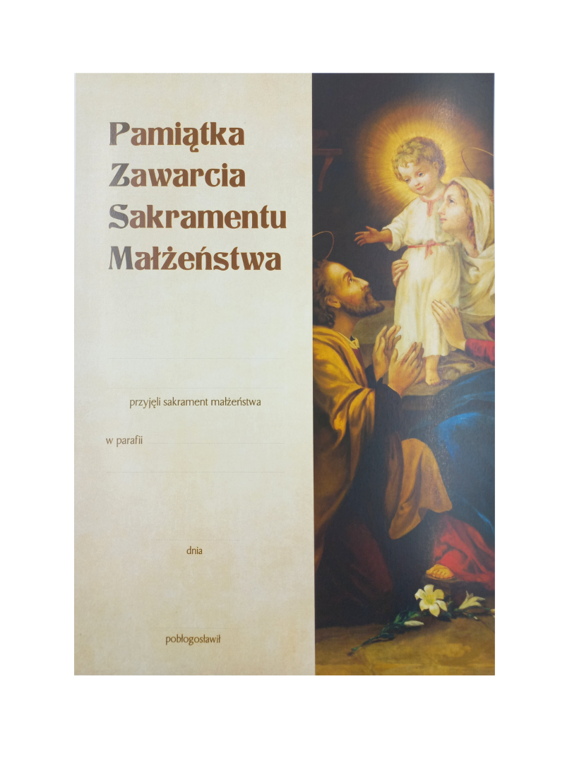 Pamiątka zawarcia Sakramentu Małżeństwa 10 szt. 
