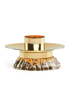 Świecznik z nodusem pozłacany średnica 15 cm