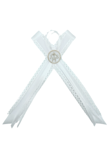 Kokarda ozdobna na świecę komunijną IHS