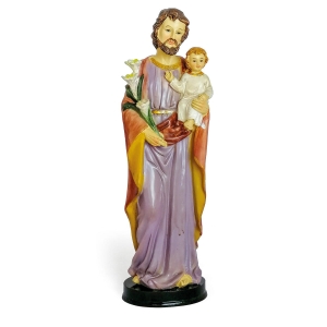 Figura święty Józef z Dzieciątkiem z lilią żywica 31 cm 