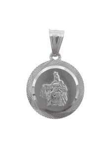 Szkaplerz medalik srebrny Matka Boża Szkaplerzna okrągły