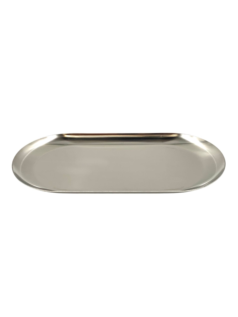 Tacka do ampułek metalowa srebrna 17,5 x 8,5 cm