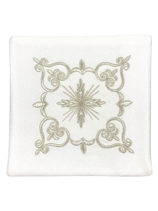 Bielizna kielichowa biała srebrny haft