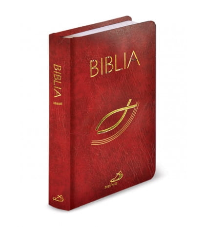 Biblia z rybką oprawa balacron bordo 