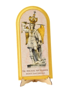 Obraz półokrągły Święty Michał Archanioł 20x9,5 cm