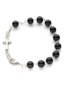 Bransoletka z kamienia różaniec dziesiątka onyx 21 cm