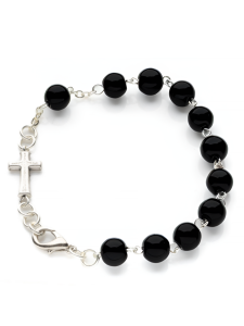 Bransoletka z kamienia różaniec dziesiątka onyx matowy 21 cm