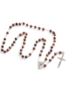 Różaniec z kamienia paciorki 6 mm Piasek Pustyni + Noc Kairu