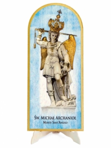 Obraz półokrągły Święty Michał Archanioł 41x18 cm