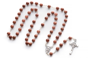 Różaniec z kamienia paciorki 8 mm Piasek pustyni 