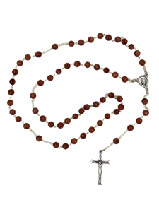 Różaniec z kamienia paciorki 6 mm Piasek Pustyni