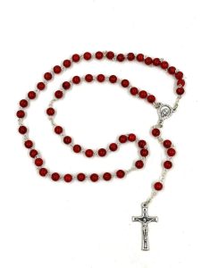 Różaniec z kamienia paciorki 6 mm koralin