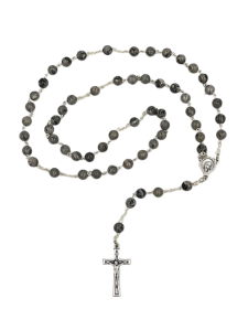 Różaniec z kamienia paciorki 6 mm jaspis szary