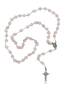 Różaniec z kamienia 8 mm kwarc różowy
