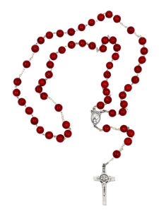Różaniec z kamienia 8 mm koralin