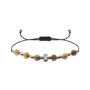 Bransoletka dziesiątek różańca drewniane paciorki 6 mm