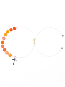 Bransoletka dziesiątka różańca z kamienia naturalnego agat mrożony