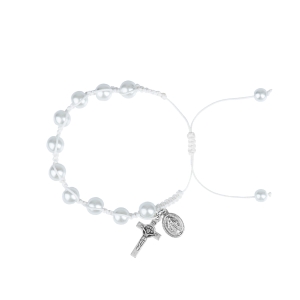 Bransoletka dziesiątek różańca 8 mm Matka Boża Niepokalana