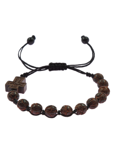 Bransoletka dziesiątek różańca 8 mm drewno mukula