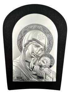 Obrazek srebrny Matka Boża Nieustającej Pomocy półokrągły  38 cm x 27cm
