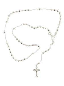 Różaniec srebrny kulki 4mm 50cm