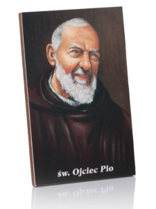 Obrazek ze świętym ojcem Pio 15 cm x 10 cm