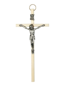 Krzyżyk metalowy wiszący 13 cm złoty