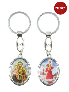Brelok ze świętym Krzysztofem i świętym Józefem 20 szt.