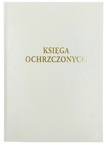 Księga Ochrzczonych w skórzanej oprawie biała A4
