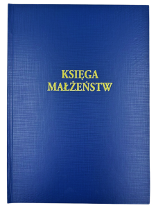 Księga małżeństw w skórzanej oprawie niebieska A4