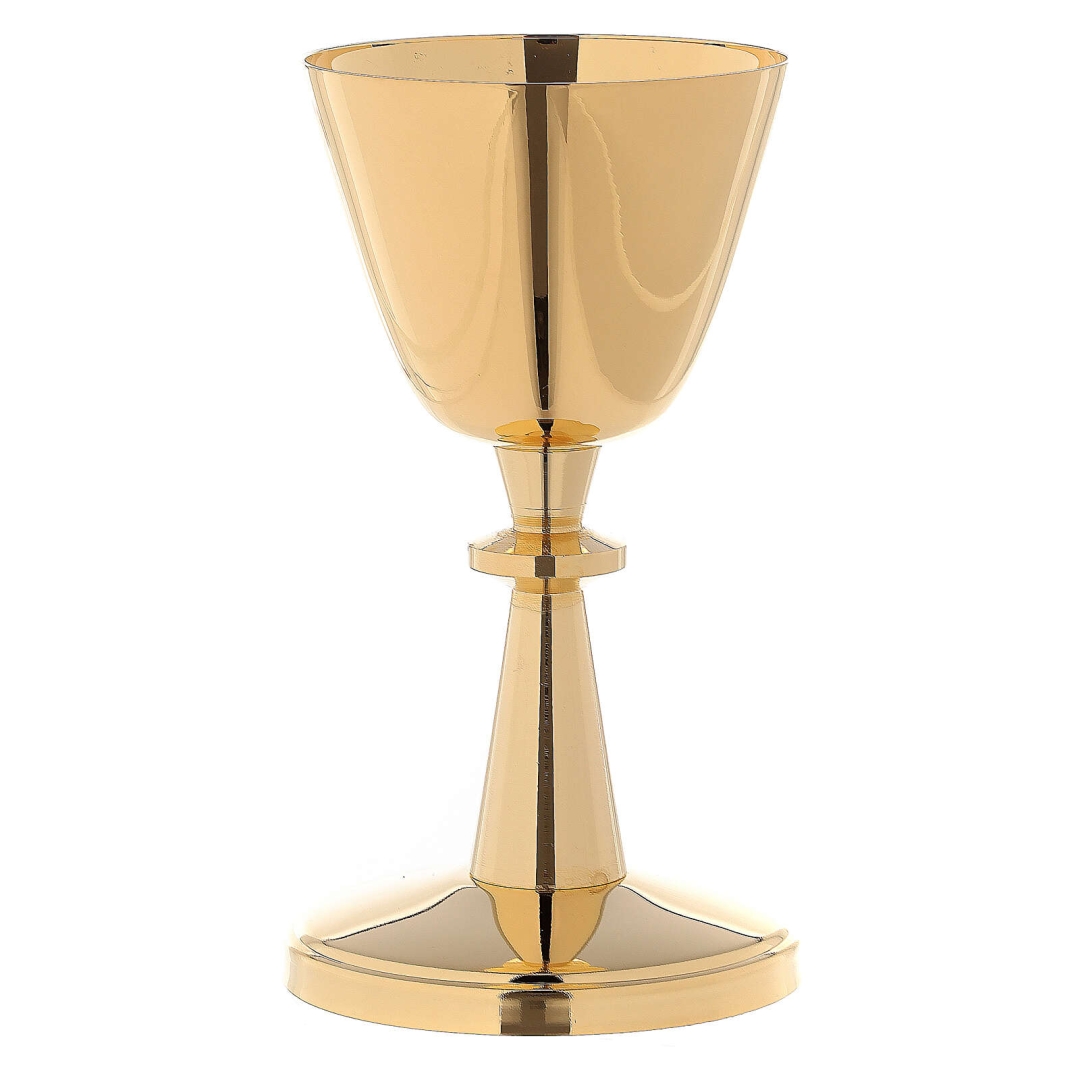 Kielich liturgiczny podróżny 80 ml mosiądz pozłacany 13 cm x 6,5 cm