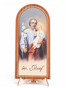 Święty Józef obraz na desce półokrągły 20 cm