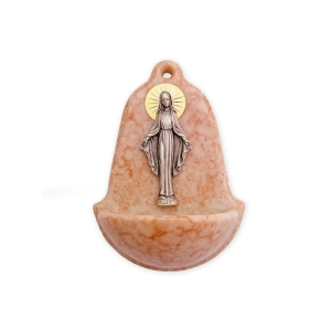 Kropielnica z alabastru Matka Boża Niepokalana 12 cm