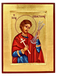 Ikona święty Sebastian 18 cm x 23,5 cm 