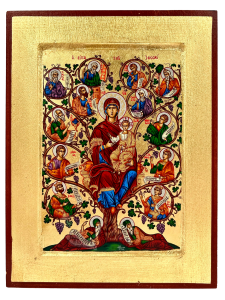 Ikona drzewo Matka Boża z Apostołami 18 cm x 23,5 cm