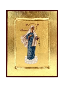 Ikona bizantyjska Matka Boża z Medjugorie 18 x 14 cm