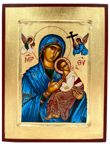 Ikona Matka Boża Nieustającej Pomocy w niebieskiej szacie 18 cm x 23,5 cm