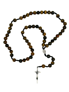 Różaniec sznurkowy z kamienia 8 mm Tygrysie oko