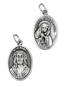 Medalik włoski Matka Boża Bolesna Ecce homo 2,2 cm