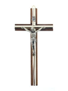 Krzyż drewniany ciemny 16 cm 