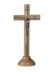 Krzyż drewniany jasny stojący 20 cm