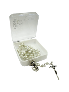 Różaniec I Komunia Święta perła w pudełku