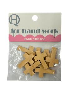 Krzyżyk drewniany do różańca duży gładki 3,2 cm 8 szt. 